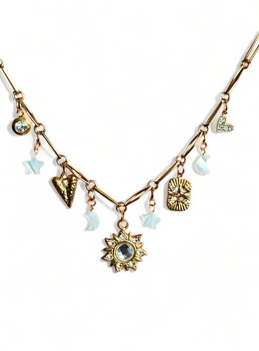 Bedelketting - Pearl Moon&Star