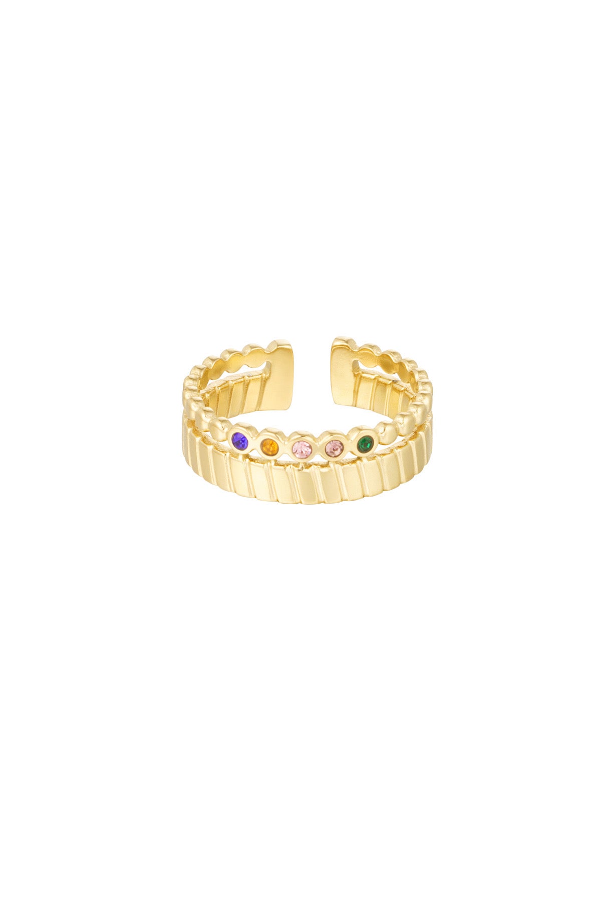 Ring met steentjes multicolour