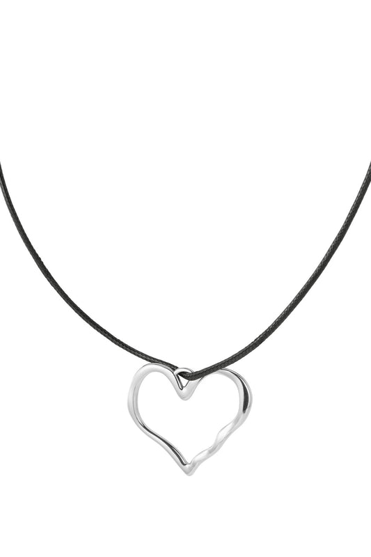 Ketting van Touw - Hart Zilver